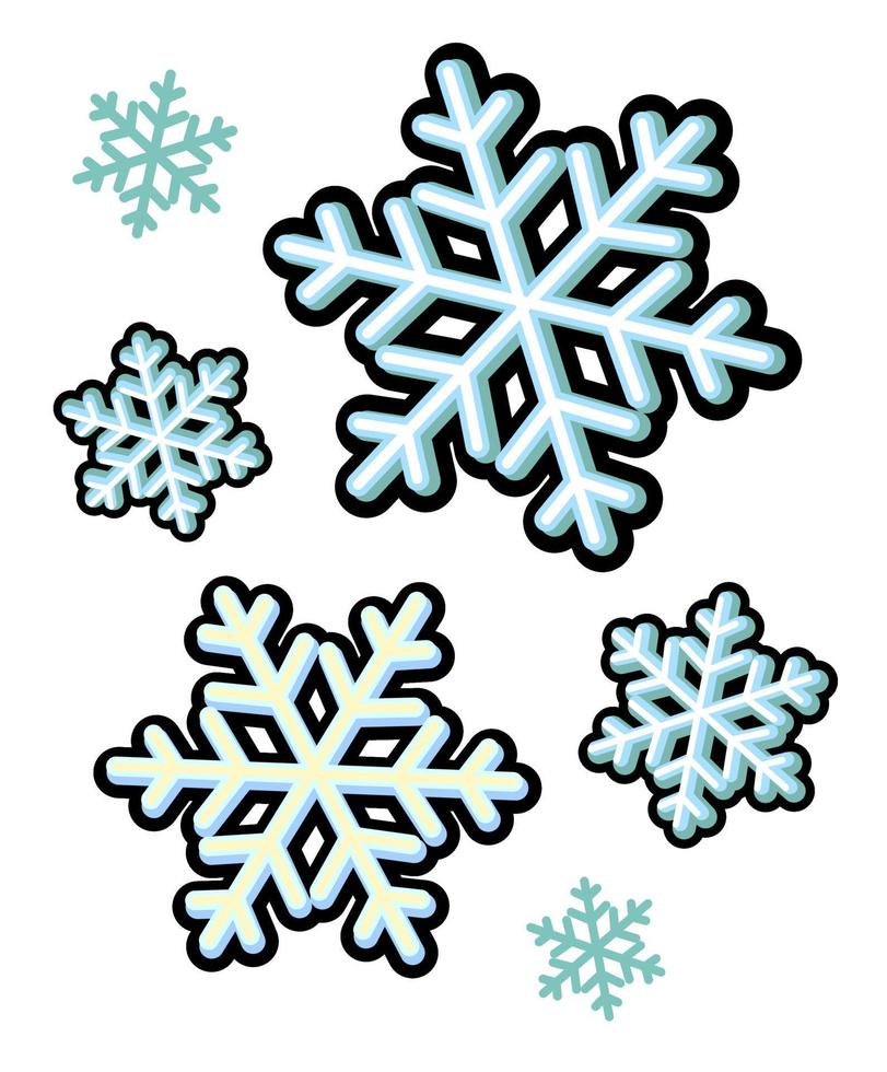 copo de nieve, de, invierno, nieve, icono, navidad, caricatura, vector, ilustración vector
