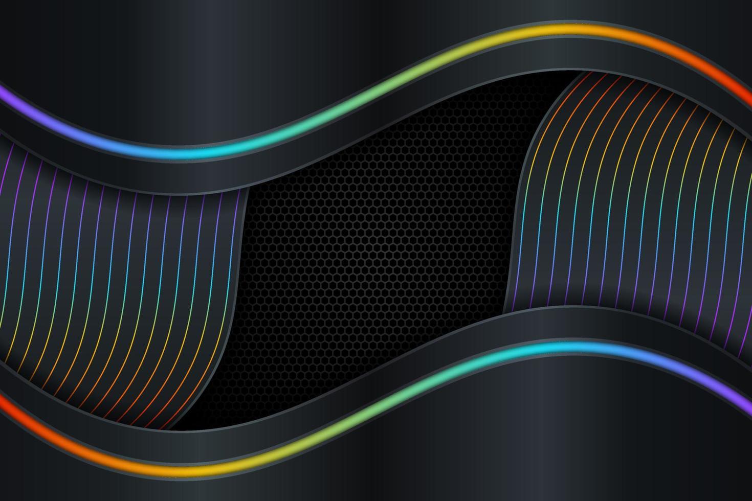 Abstract Modern Metallic Dynamic Shape Glossy RGB Glow in The Dark Background vector