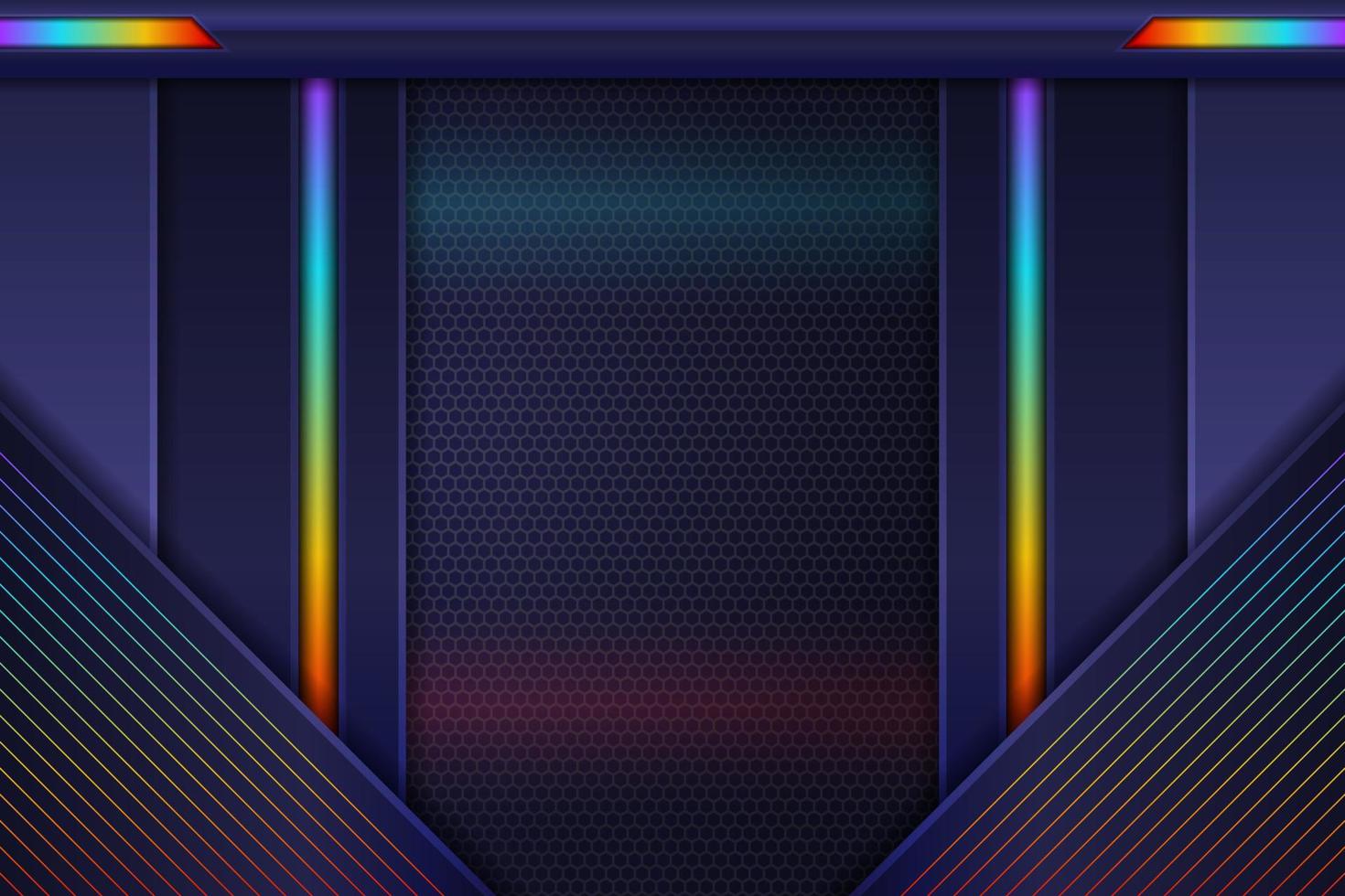 Abstract Modern Technology Colorful Overlapped Diagonal Layer RGB Glow Background vector