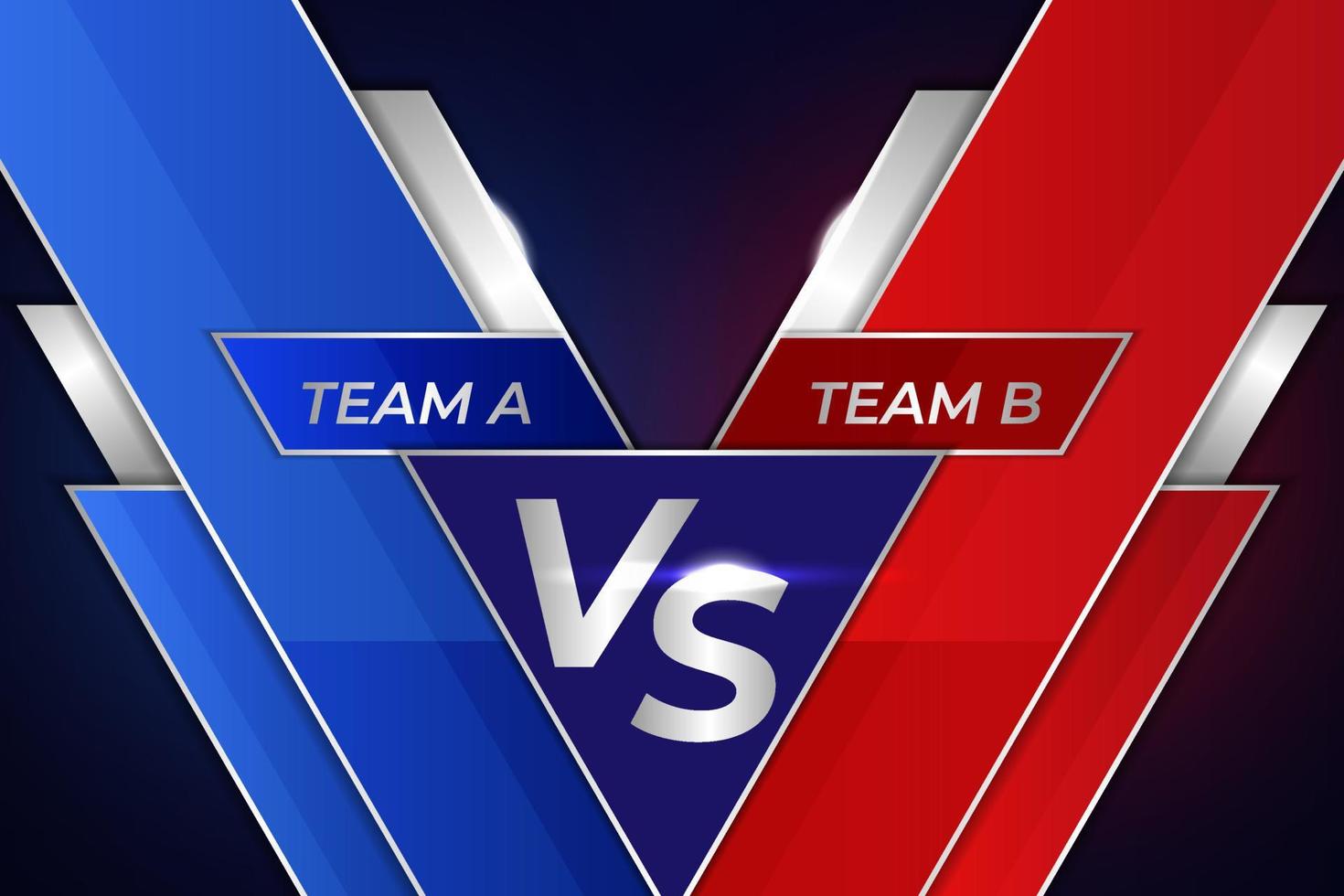 Modern Versus Sports Match Battle Competition Glossy Red and Blue on Navy Background vector