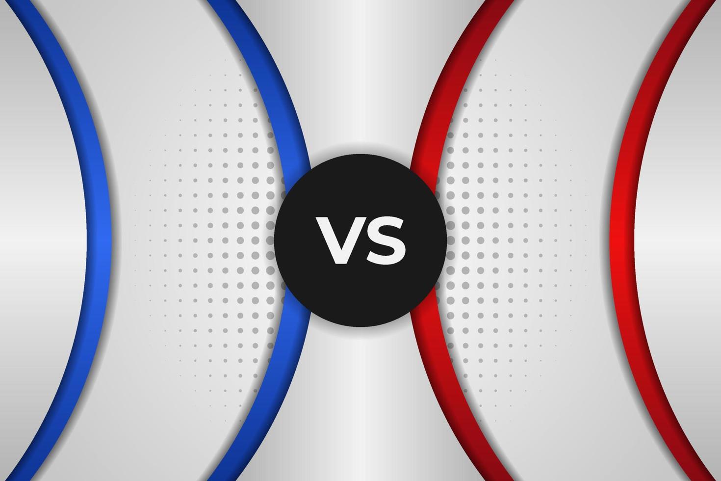 Versus Sports Battle Competition Glossy Geometric Red and Blue on White Background vector