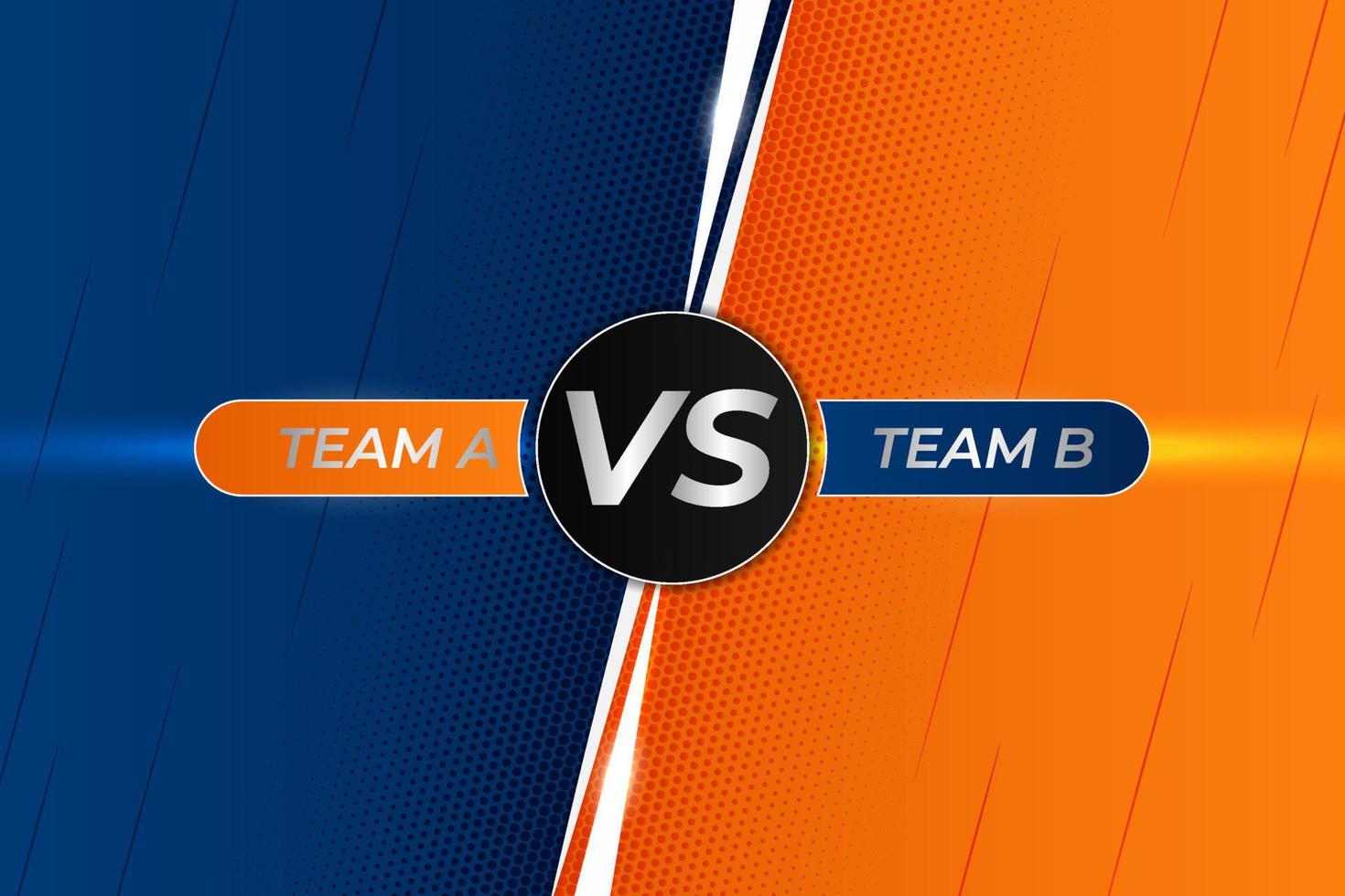 Competición de batalla moderna versus deportiva semitono diagonal fondo naranja y azul vector