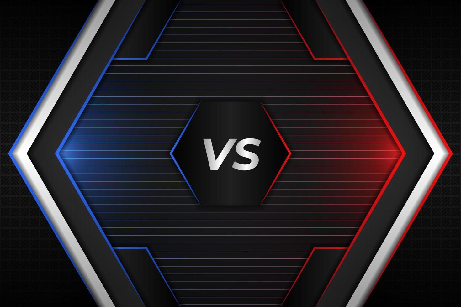 Versus Sports Battle Competition Glow Geometric Red and Blue on Dark Background vector