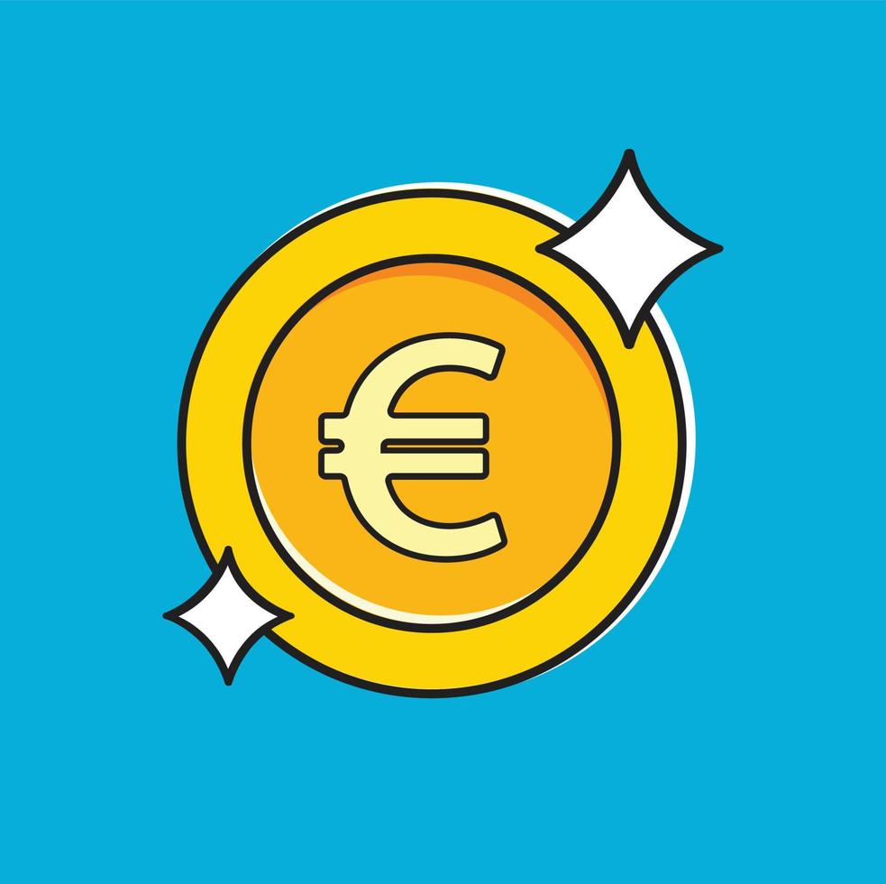 moneda de oro euro. ilustración vectorial vector