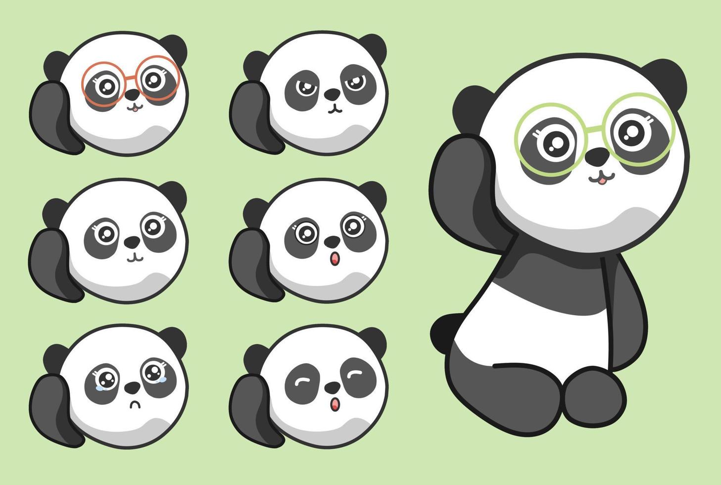 Cute Panda with eye glasses vector