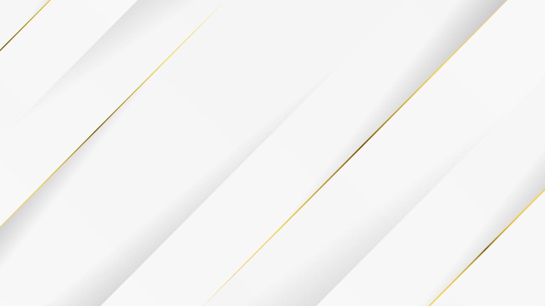 Luxury white background with golden lines vector