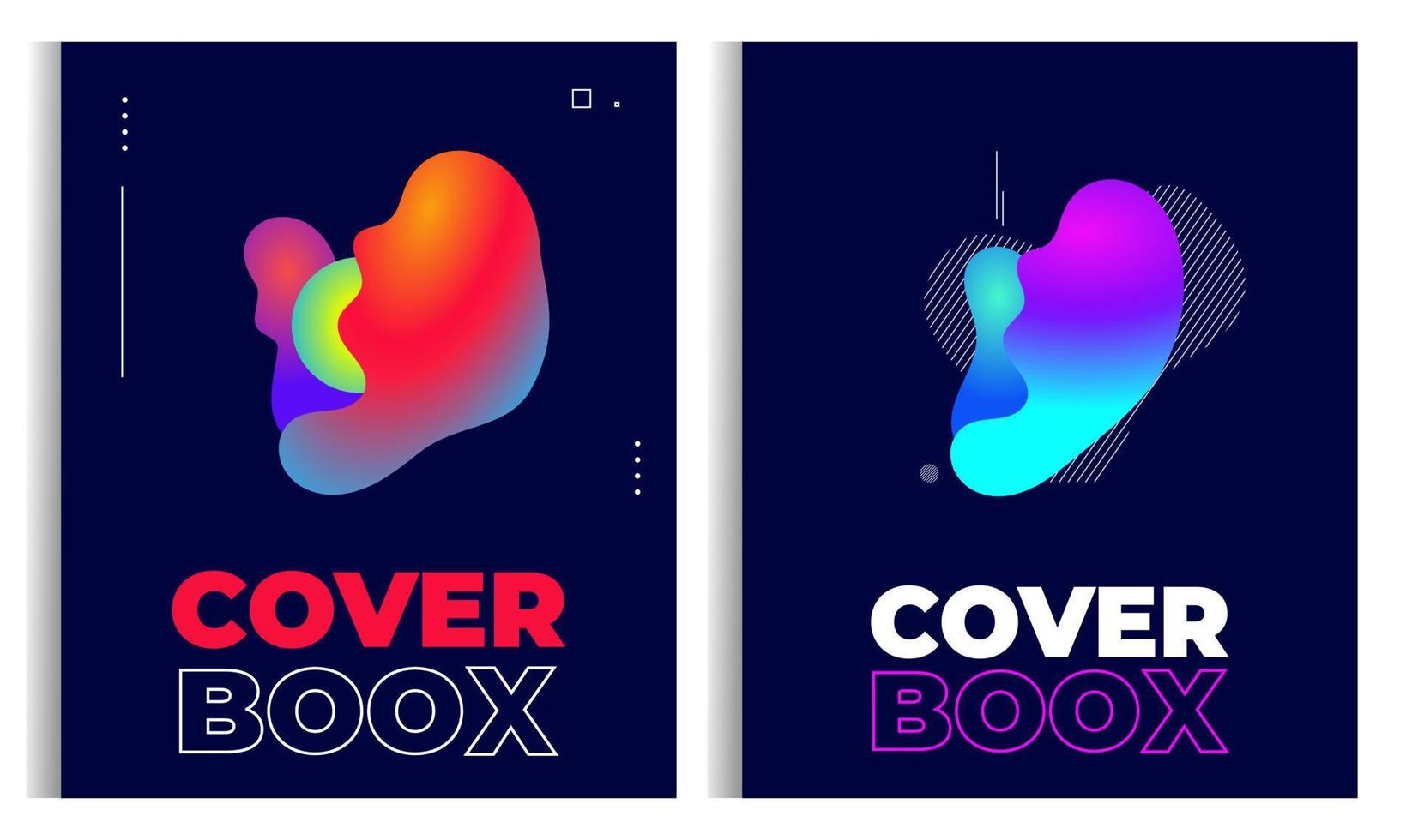 Liquid poster design template in duotone gradients. Cover design with red and blue fluid color shapes composition. Futuristic design for flyer. vector