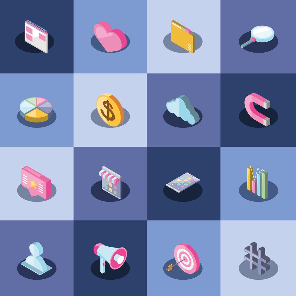 commerce marketing isometric vector