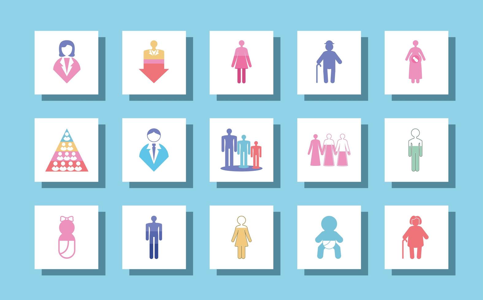 pictogram population icons vector