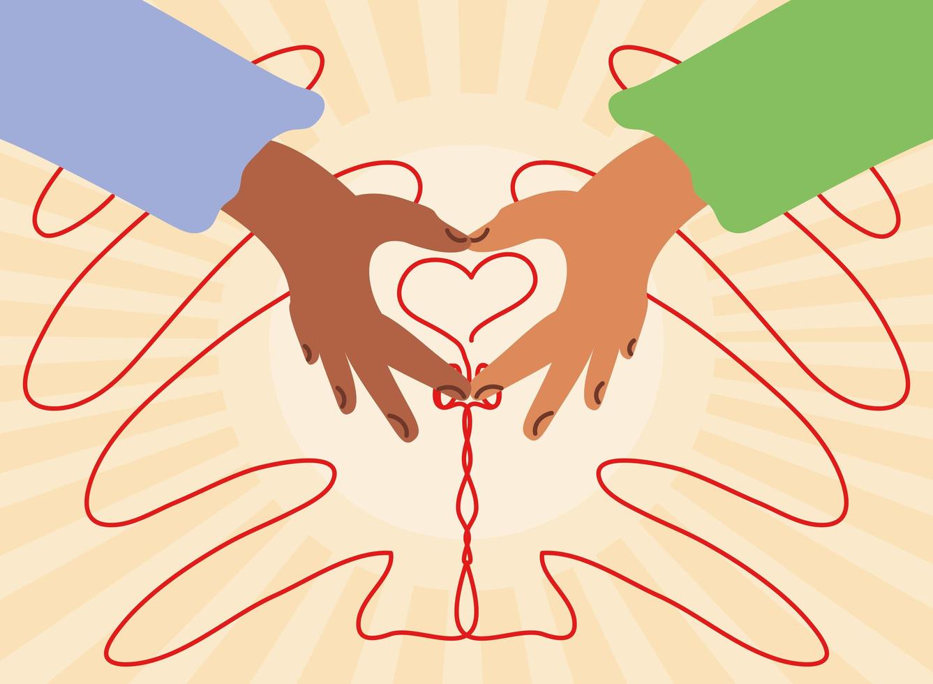 lovers hands making heart vector