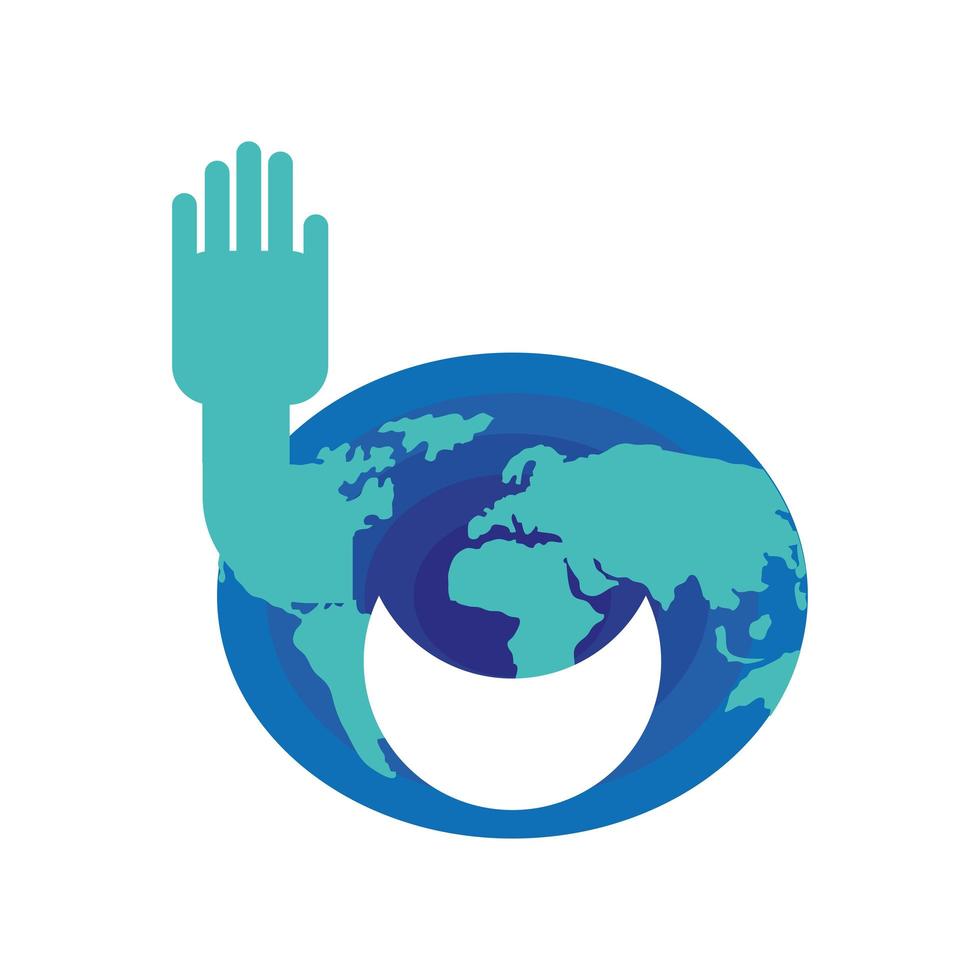 global hello hand vector