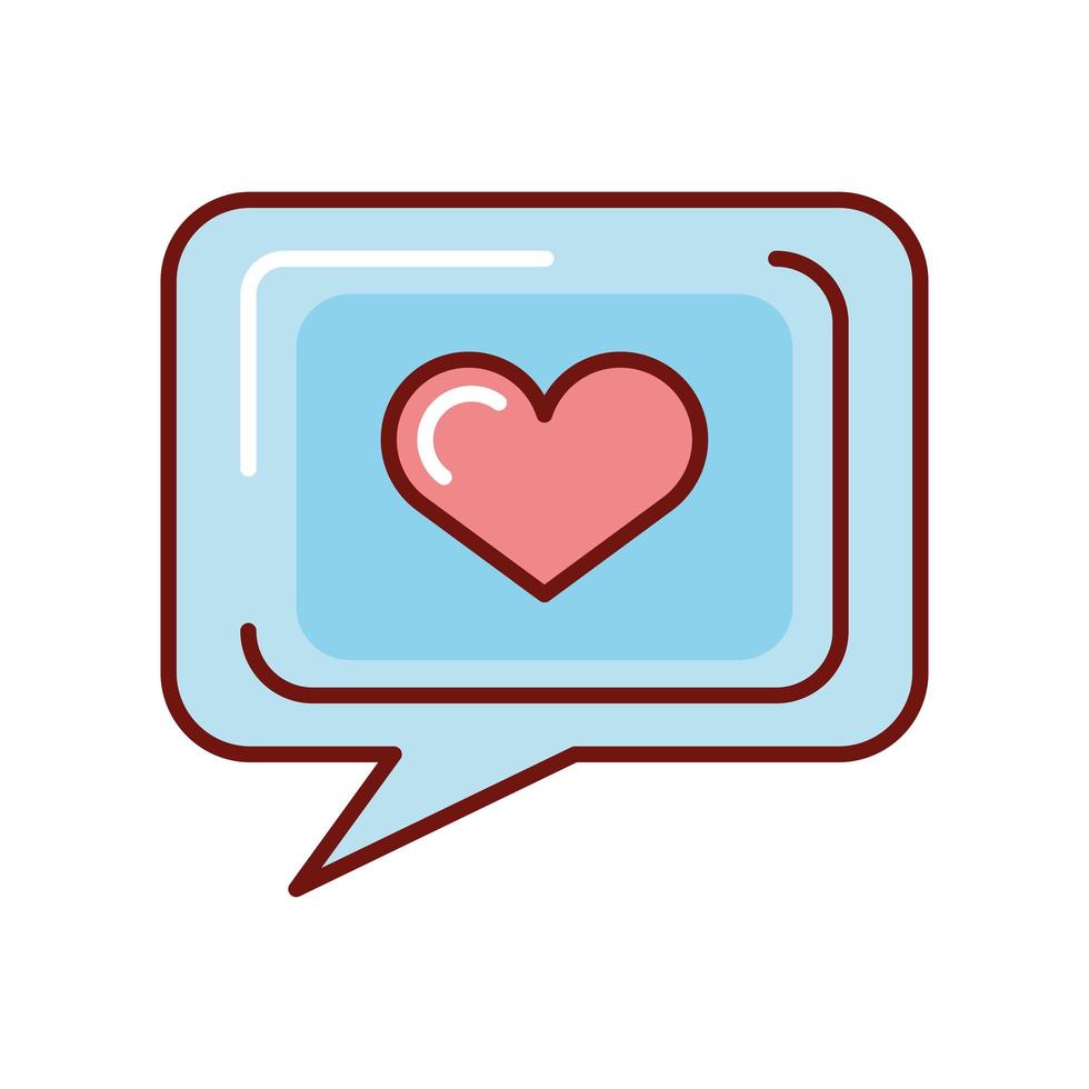 speech bubble with heart vector