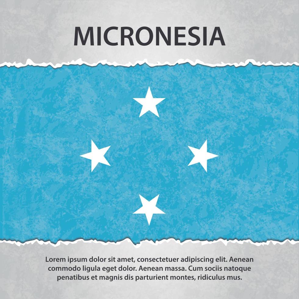 Micronesia flag on torn paper vector