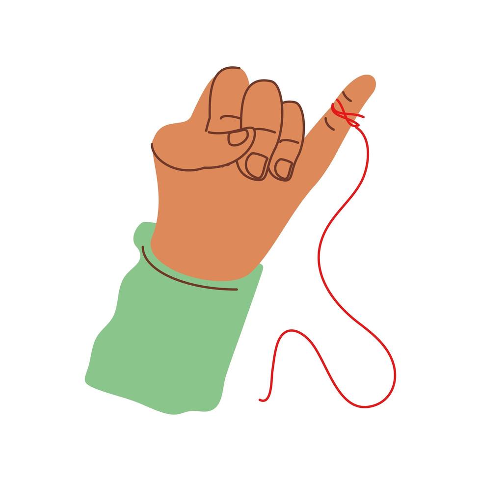 little finger with red thread vector