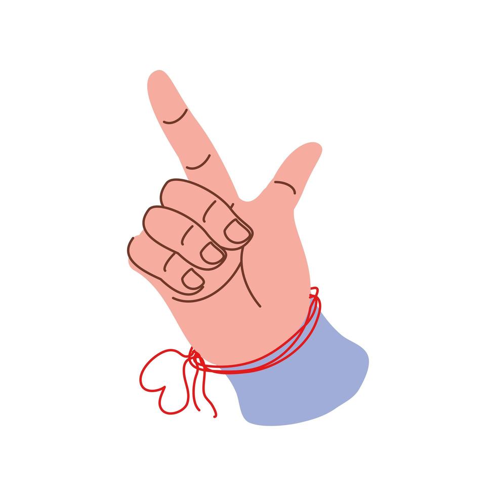hand with red thread of fate vector