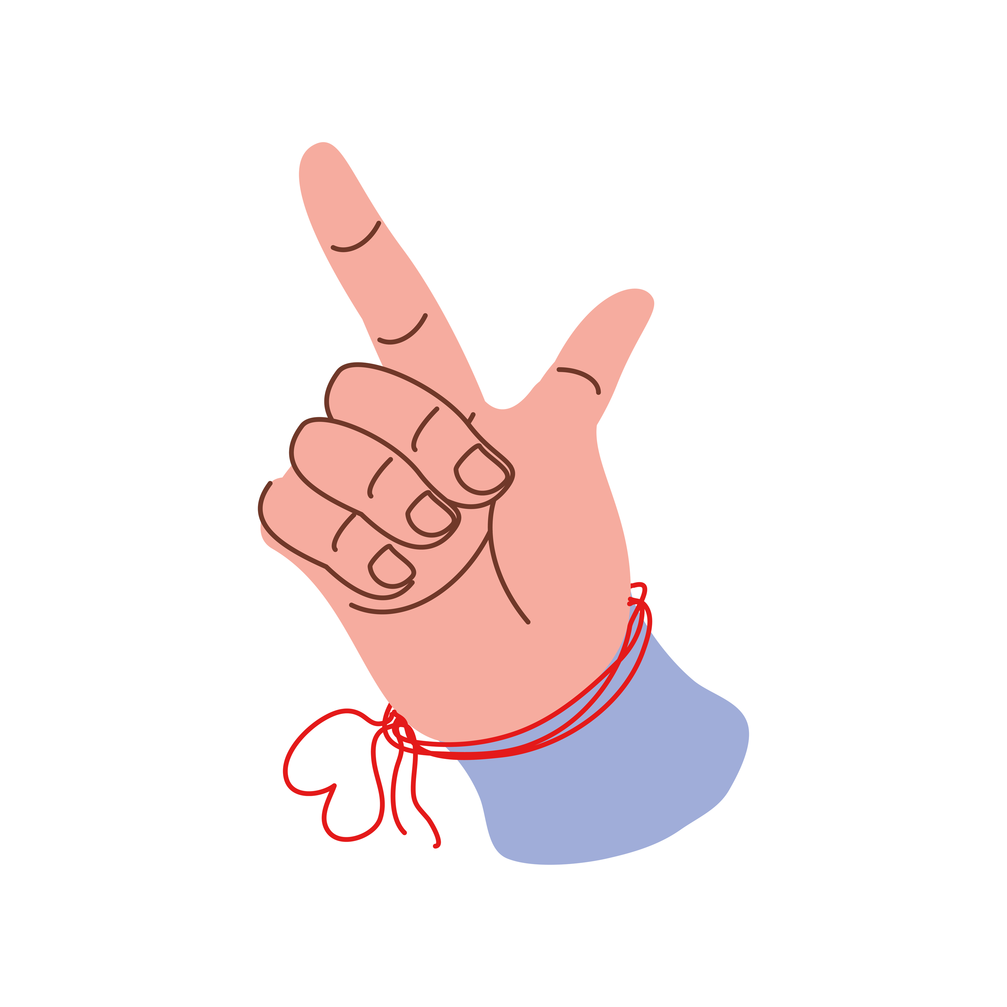 hand with red thread of fate 4227805 Vector Art at Vecteezy