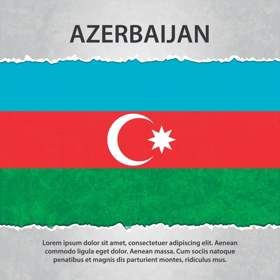 bandera de azerbaiyán, en, papel rasgado vector