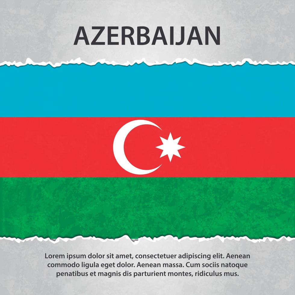 Azerbaijan flag on torn paper vector