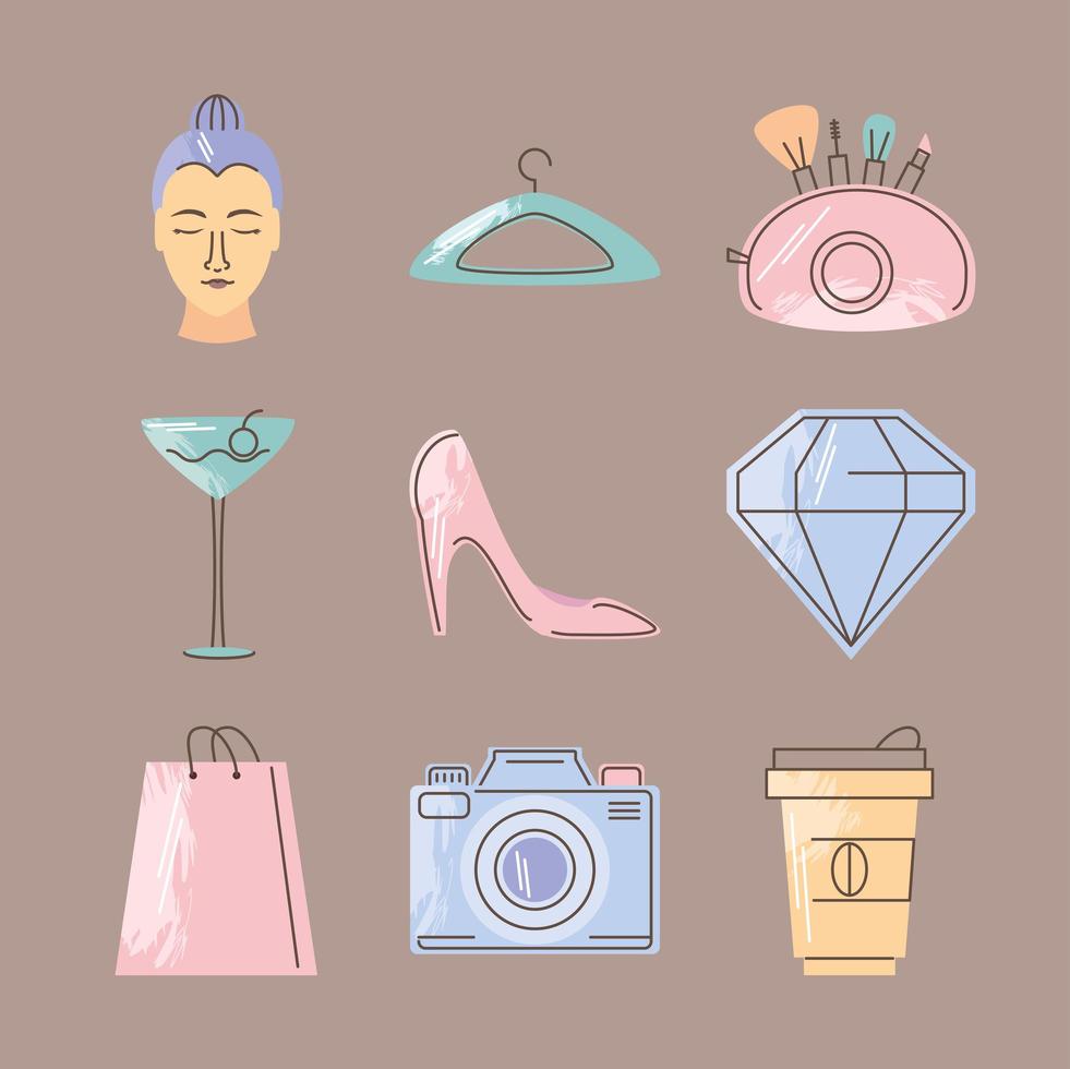 female stuffs highlights 4227828 Vector Art at Vecteezy