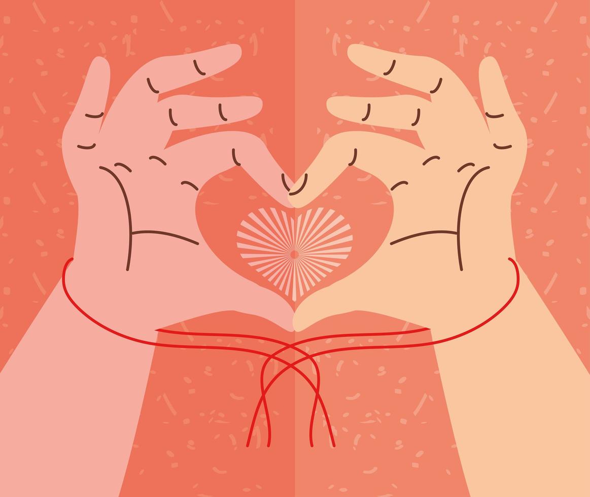 hands in the shape of a heart vector