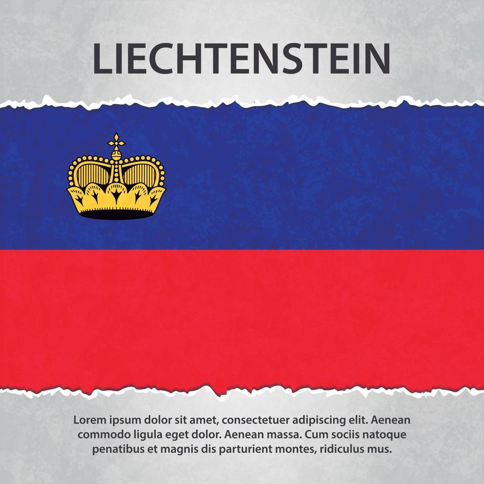 Liechtenstein flag on torn paper vector