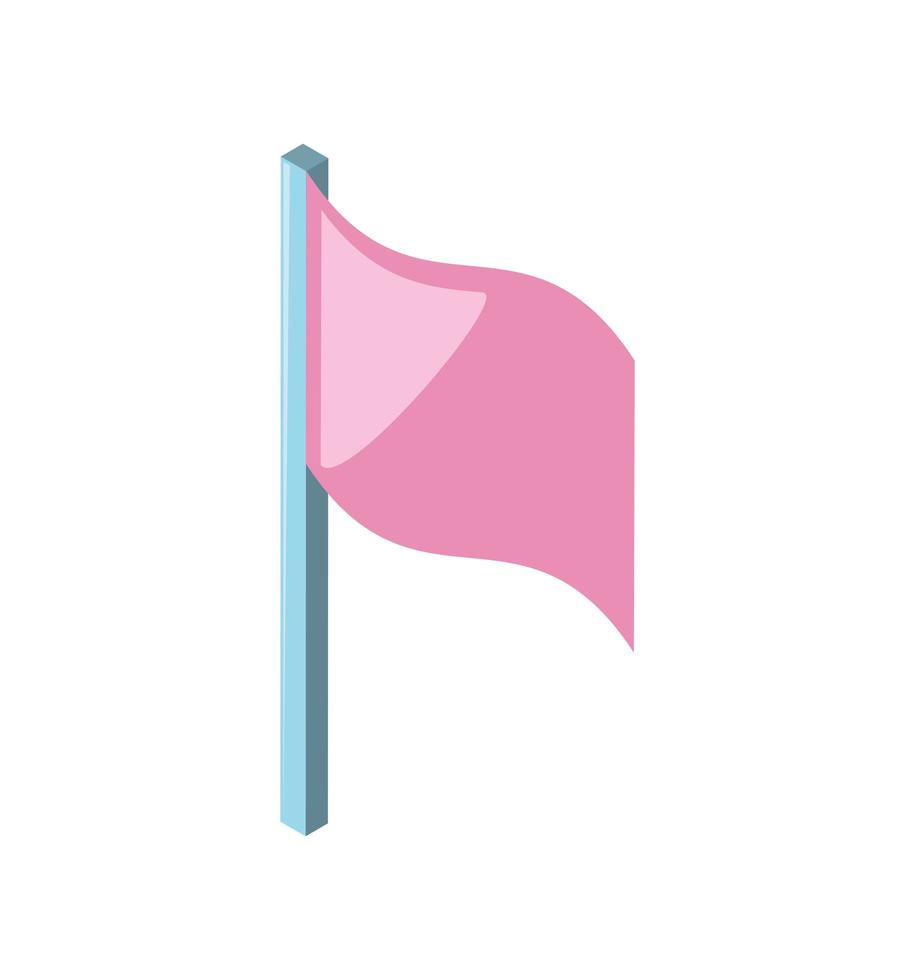 isometric red flag marker vector