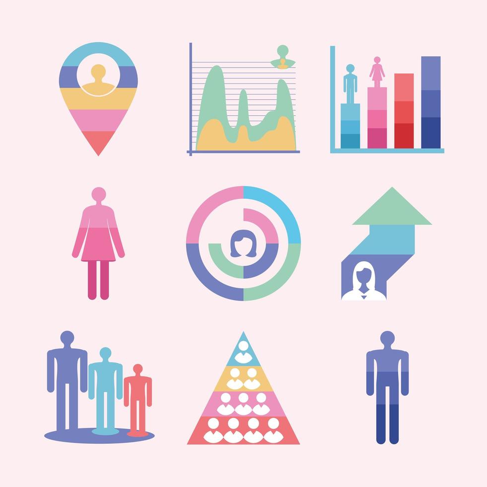 population people infographics vector