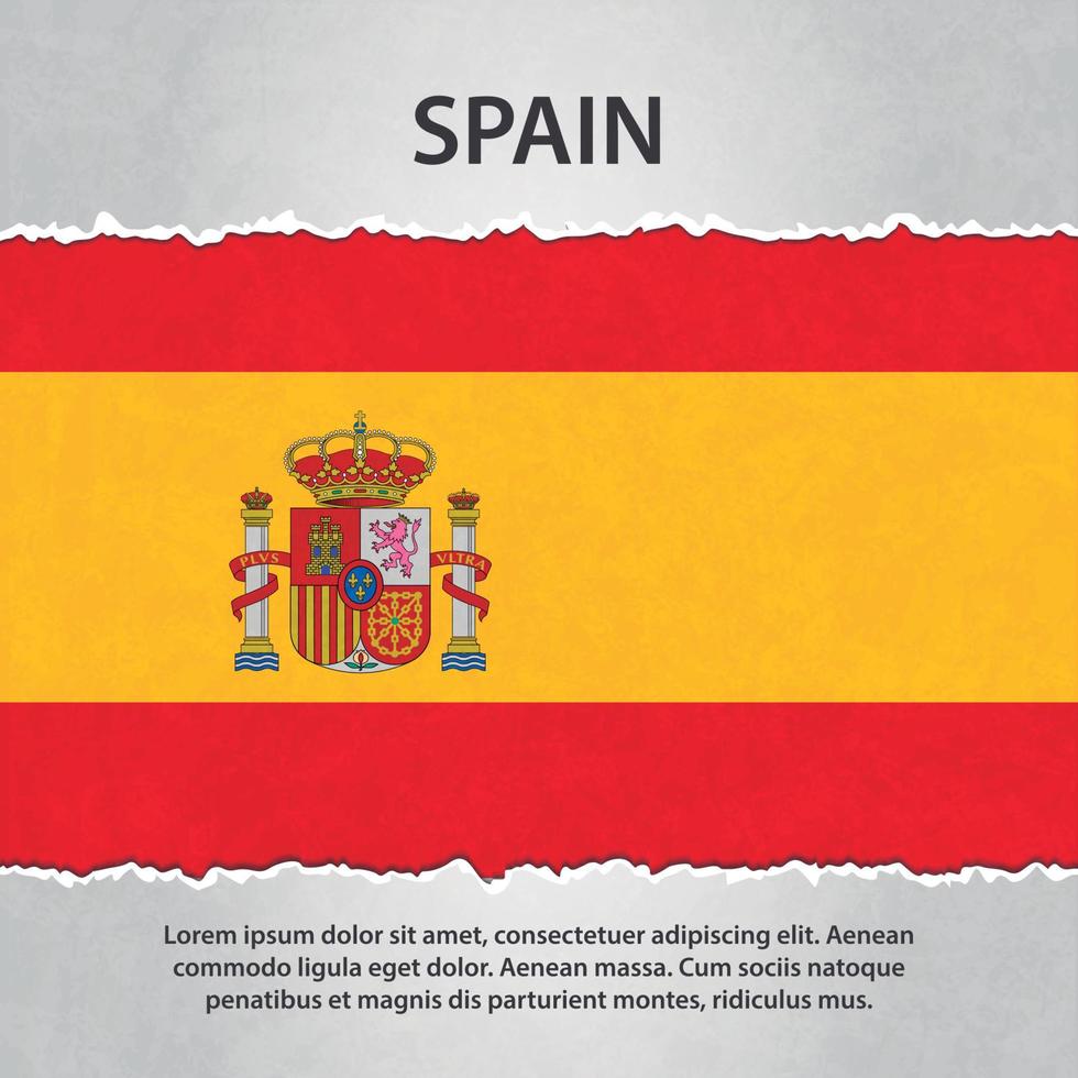 Spain flag on torn paper vector