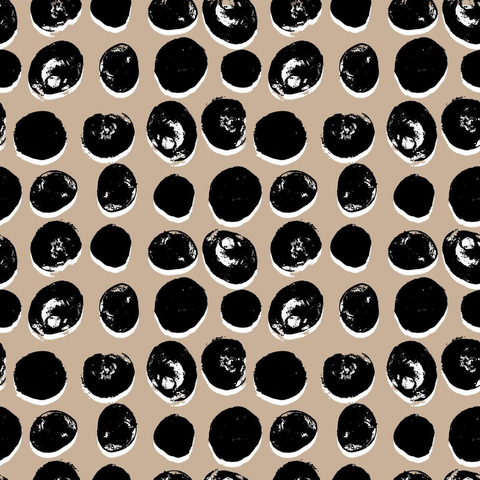Simple seamless vector pattern of dots, strokes, spots, strokes. Hand drawn illustration, dry brush. Scandinavian style, wallpaper, fabric, textile design, wrapping paper