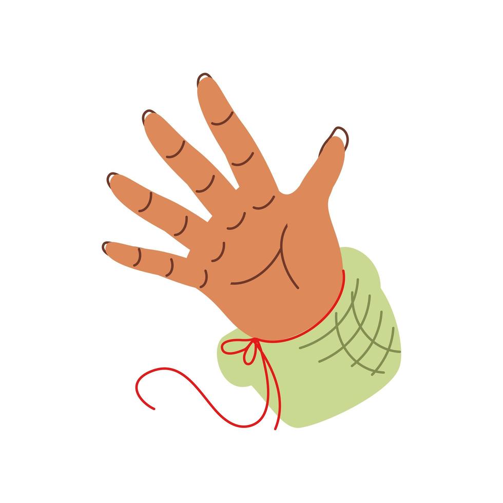 red thread in hand vector