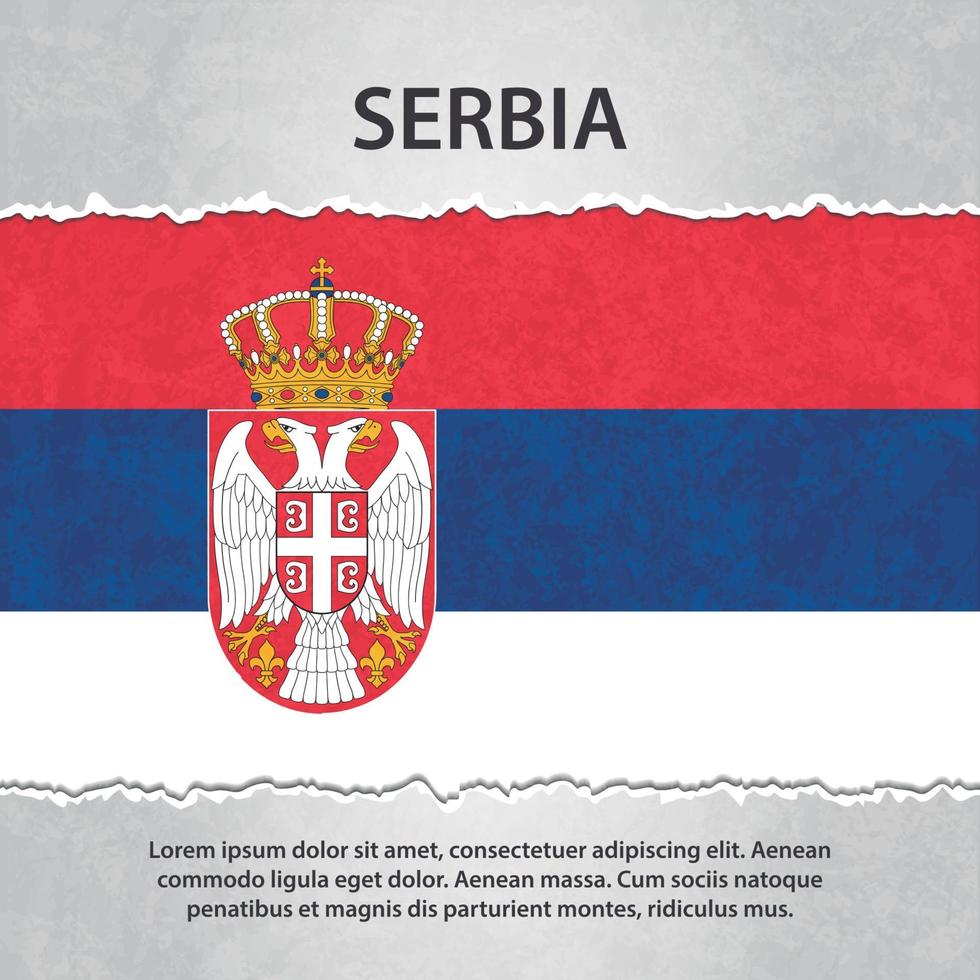 Serbia flag on torn paper vector