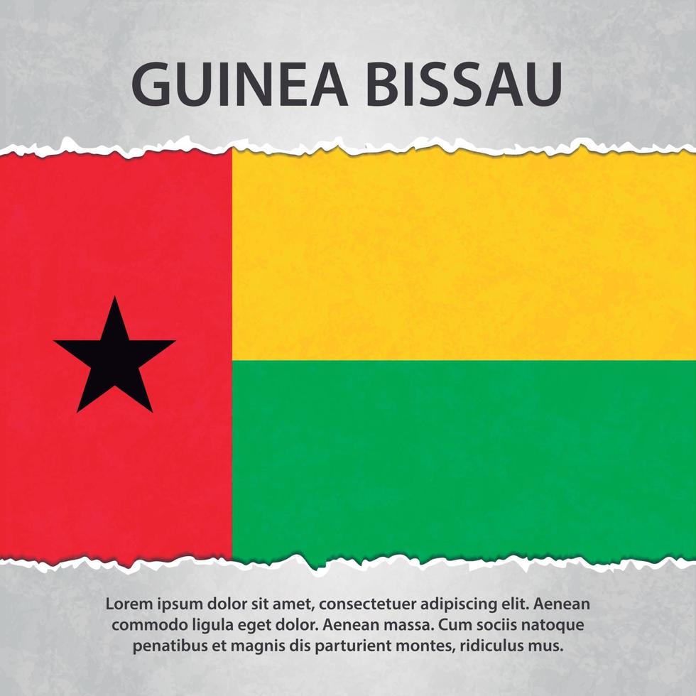 Guinea Bissau flag on torn paper vector