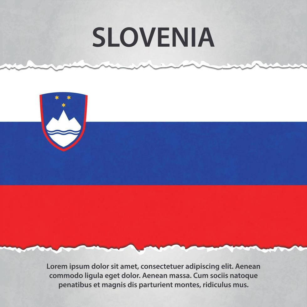 Slovenia flag on torn paper vector