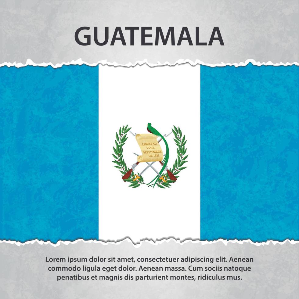 Guatemala flag on torn paper vector