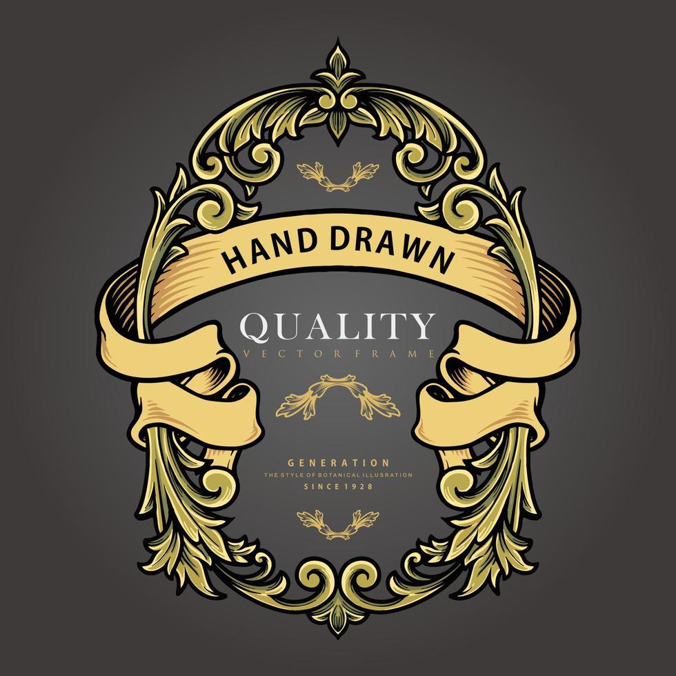 Ornaments Badge Flourish Vintage vector