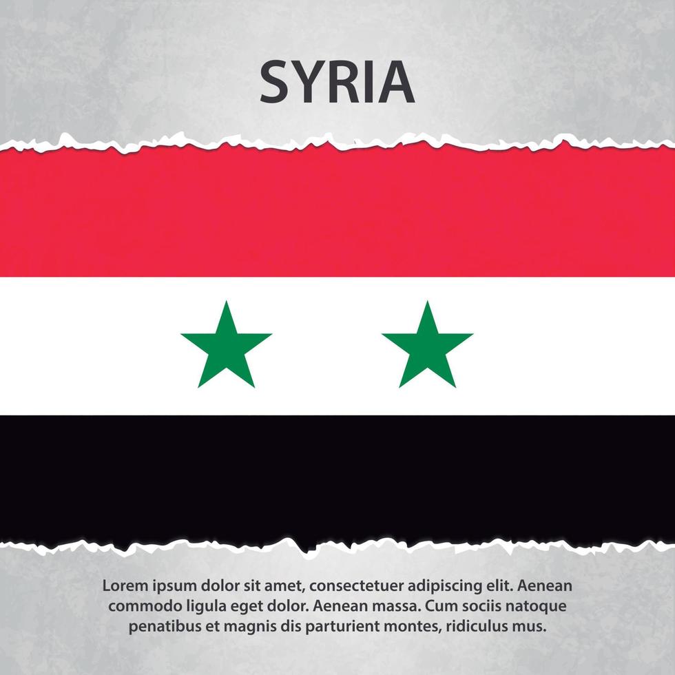 Syria flag on torn paper vector