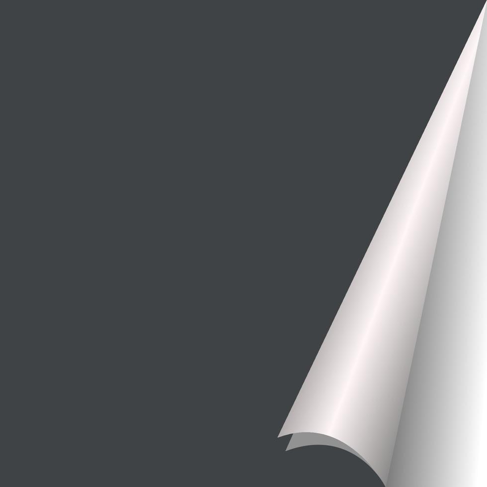 folded paper corner vector on gray background and silver gradient corner for social media post banner or advertising poster.
