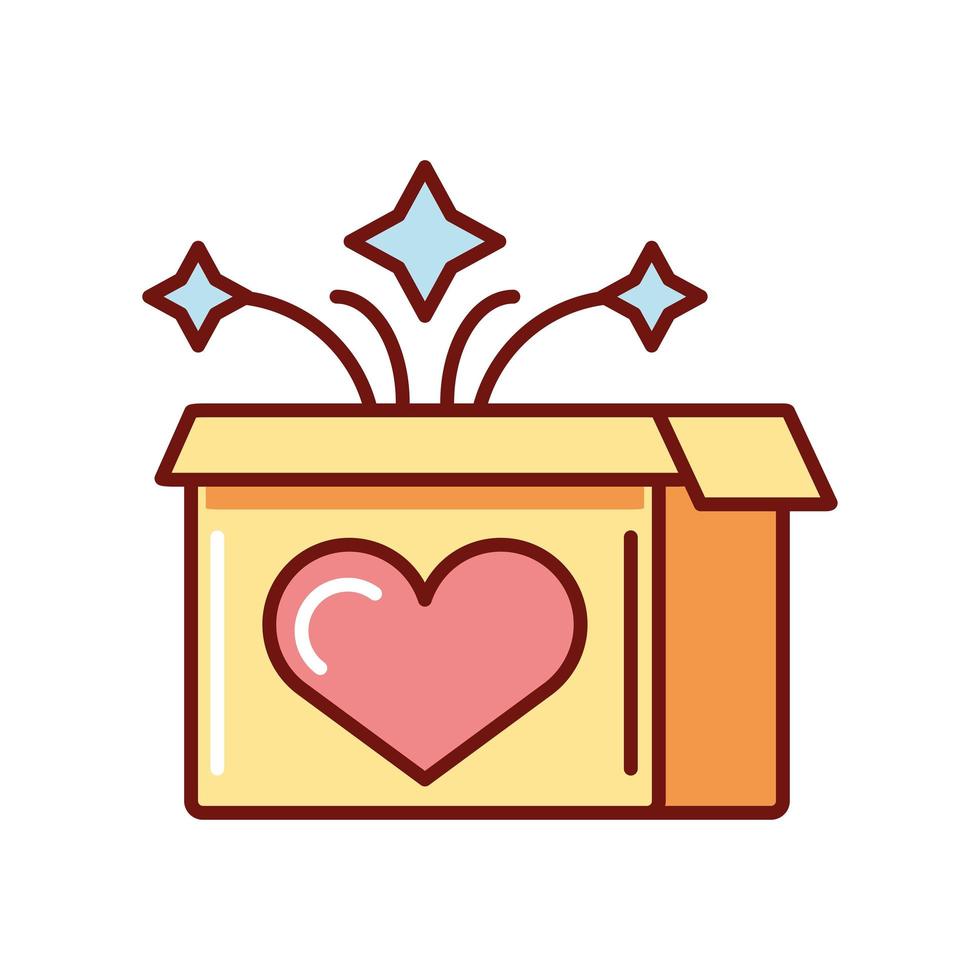 gift surprise with heart vector