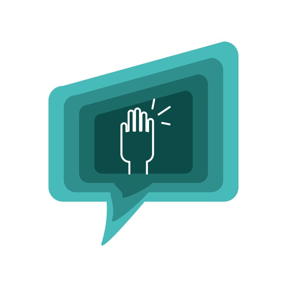 hand hello in bubble vector