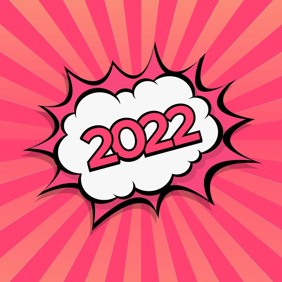 Colorful Web Template Comic Zoom New Year 2021 - Vector