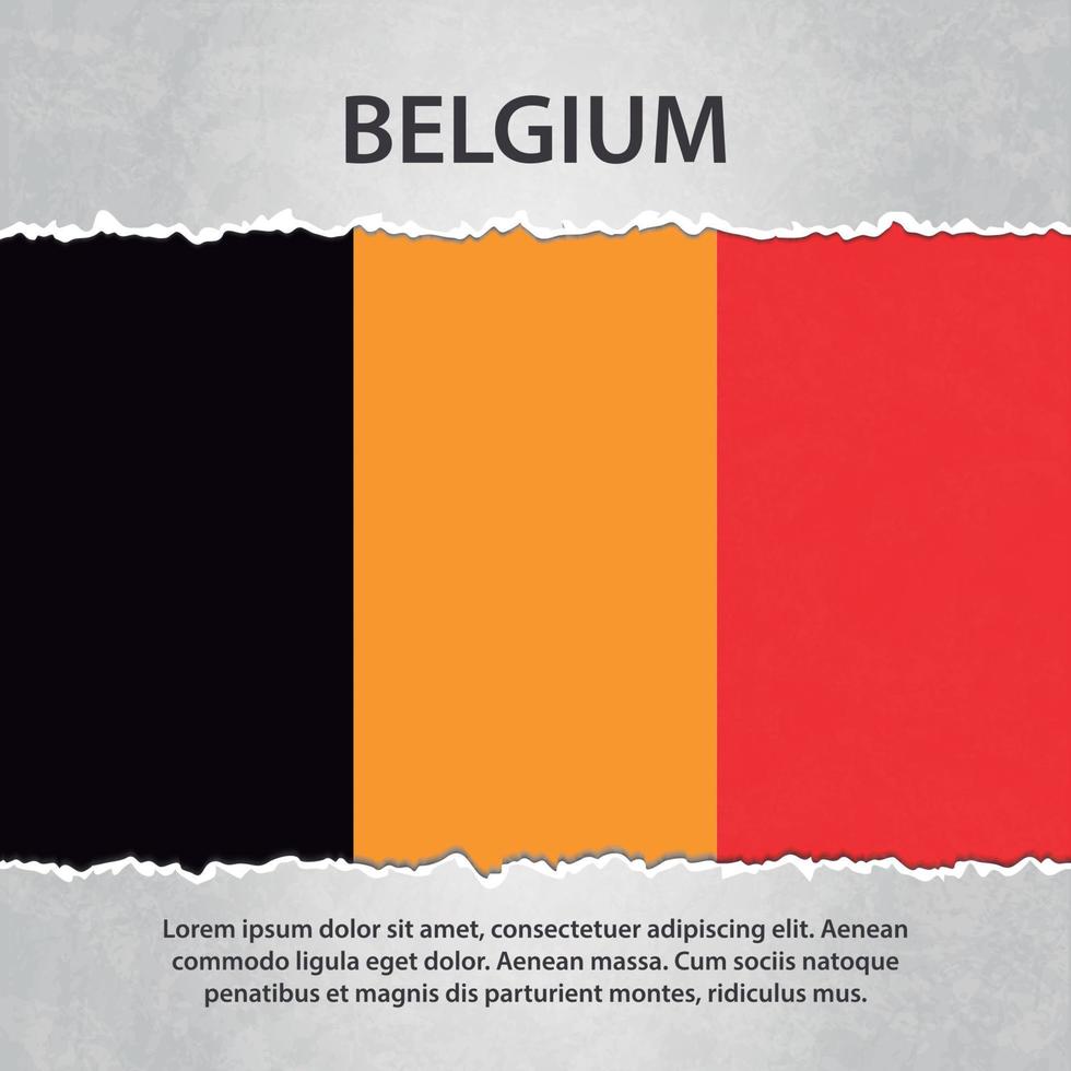 Belgium flag on torn paper vector