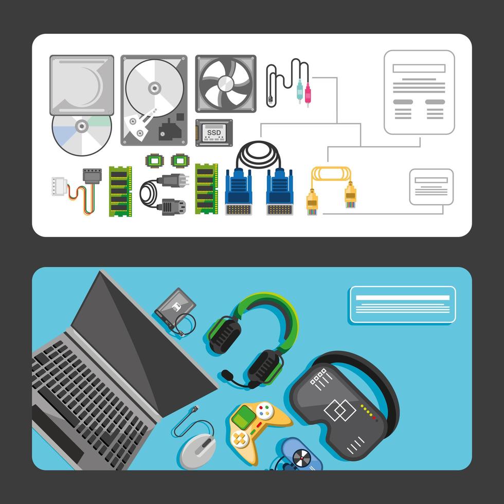 computer system banner vector