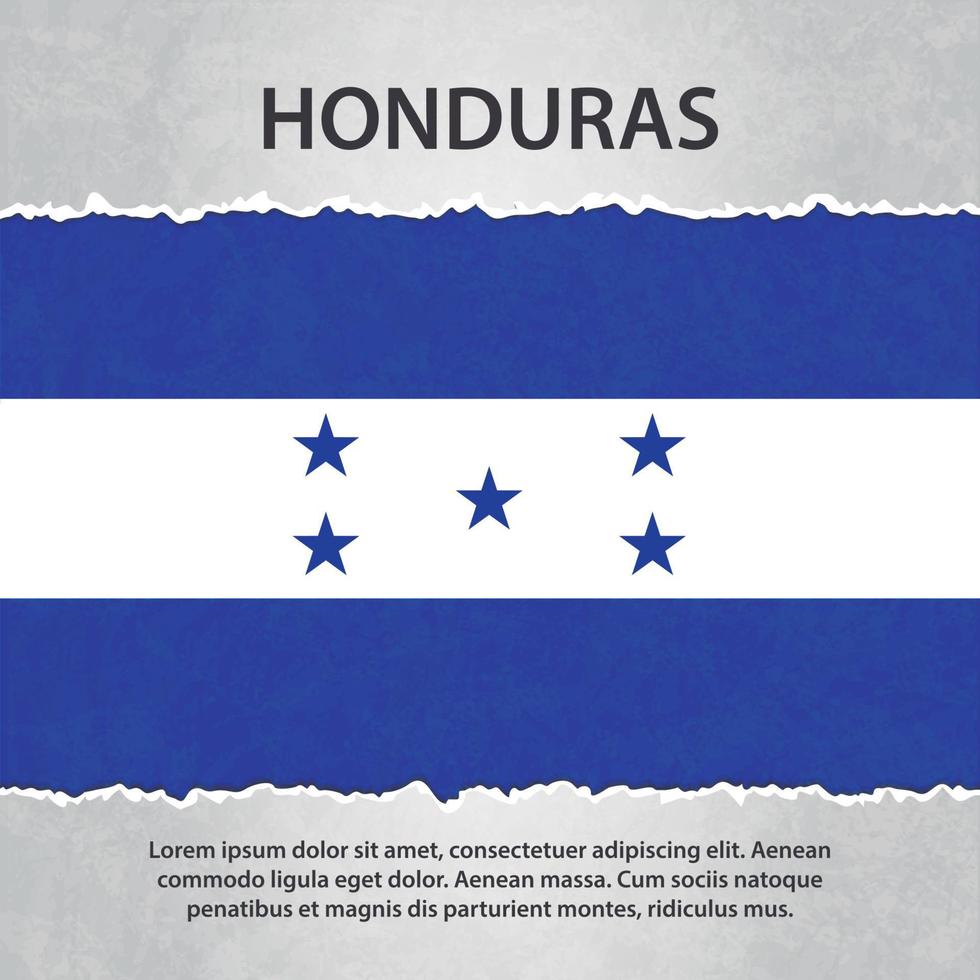Honduras flag on torn paper vector