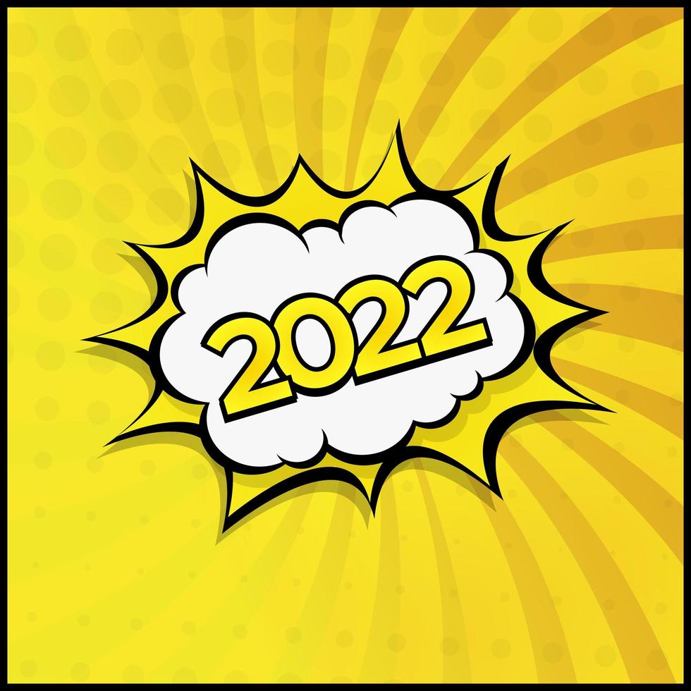 Colorful Web Template Comic Zoom New Year 2021 - Vector