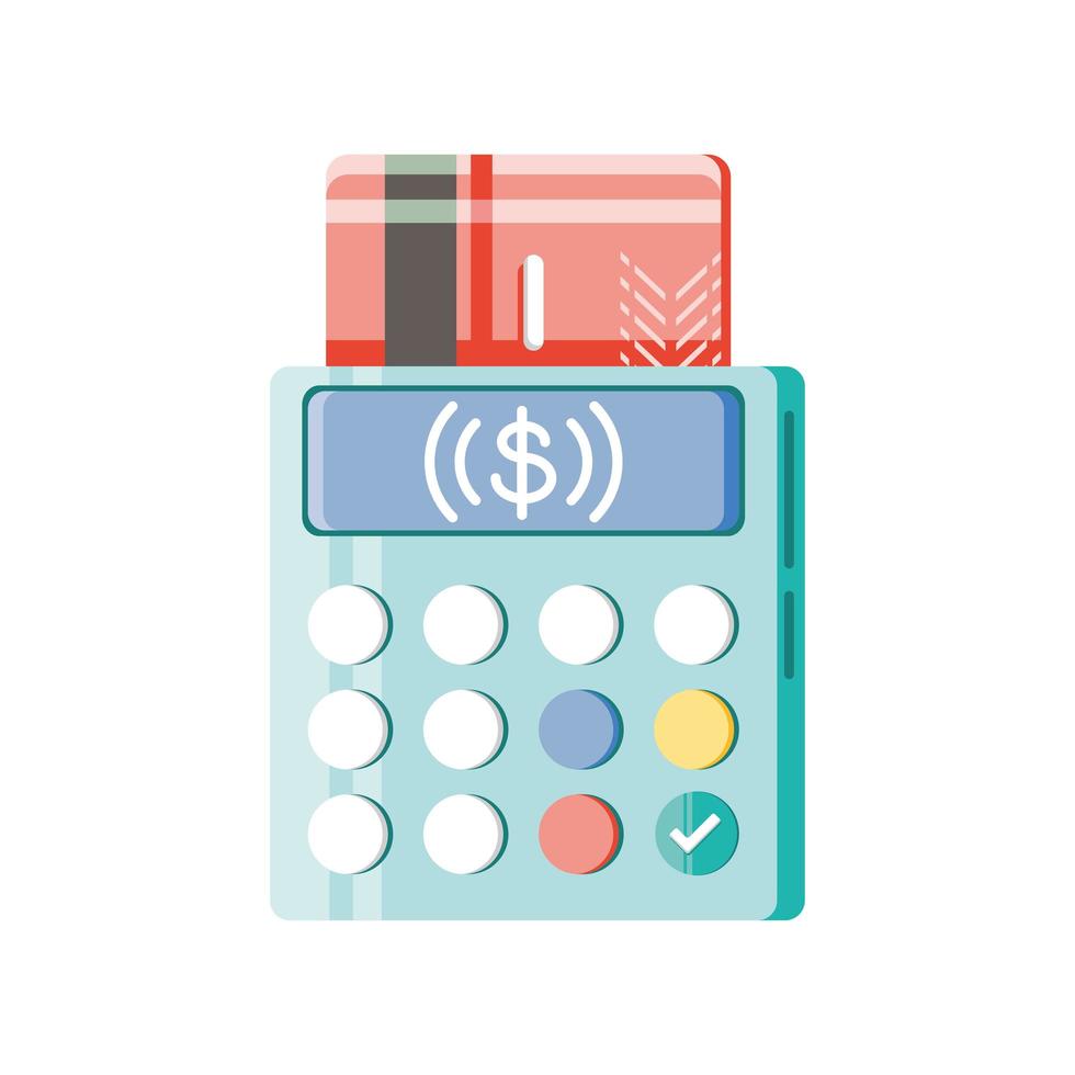 pos terminal and bank card vector