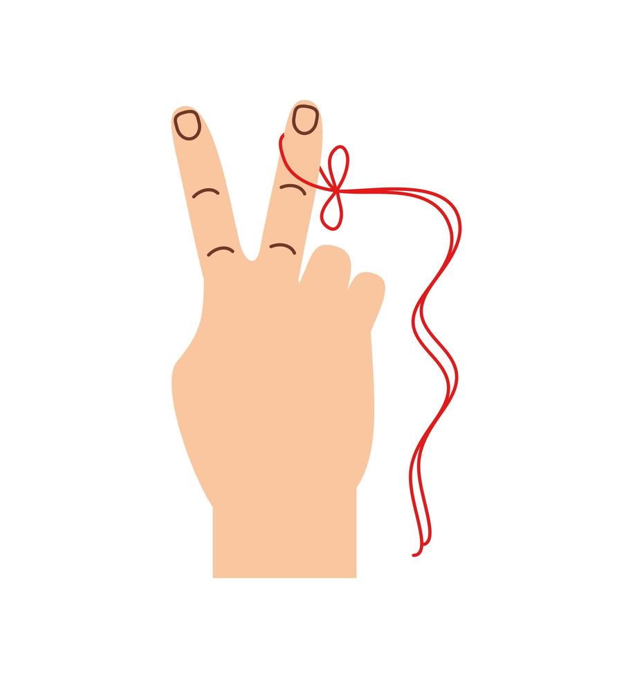 red thread bow on a finger vector