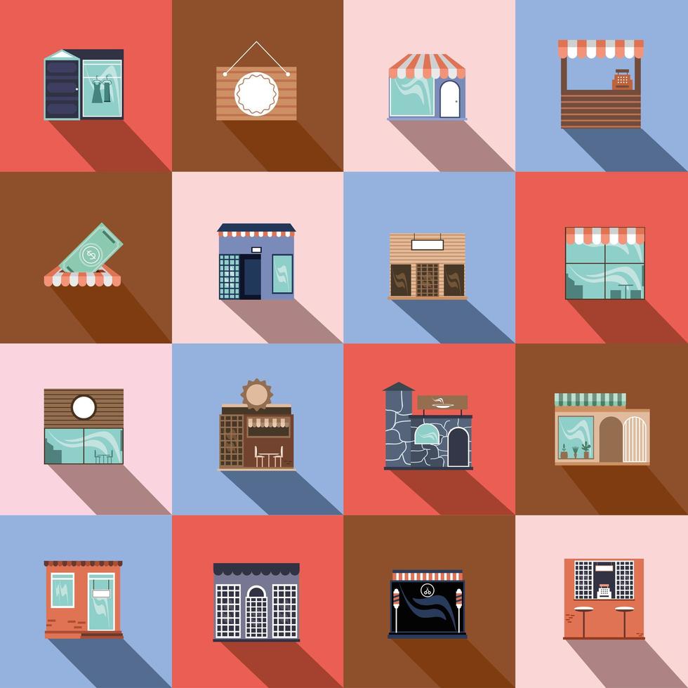 set of store small business vector