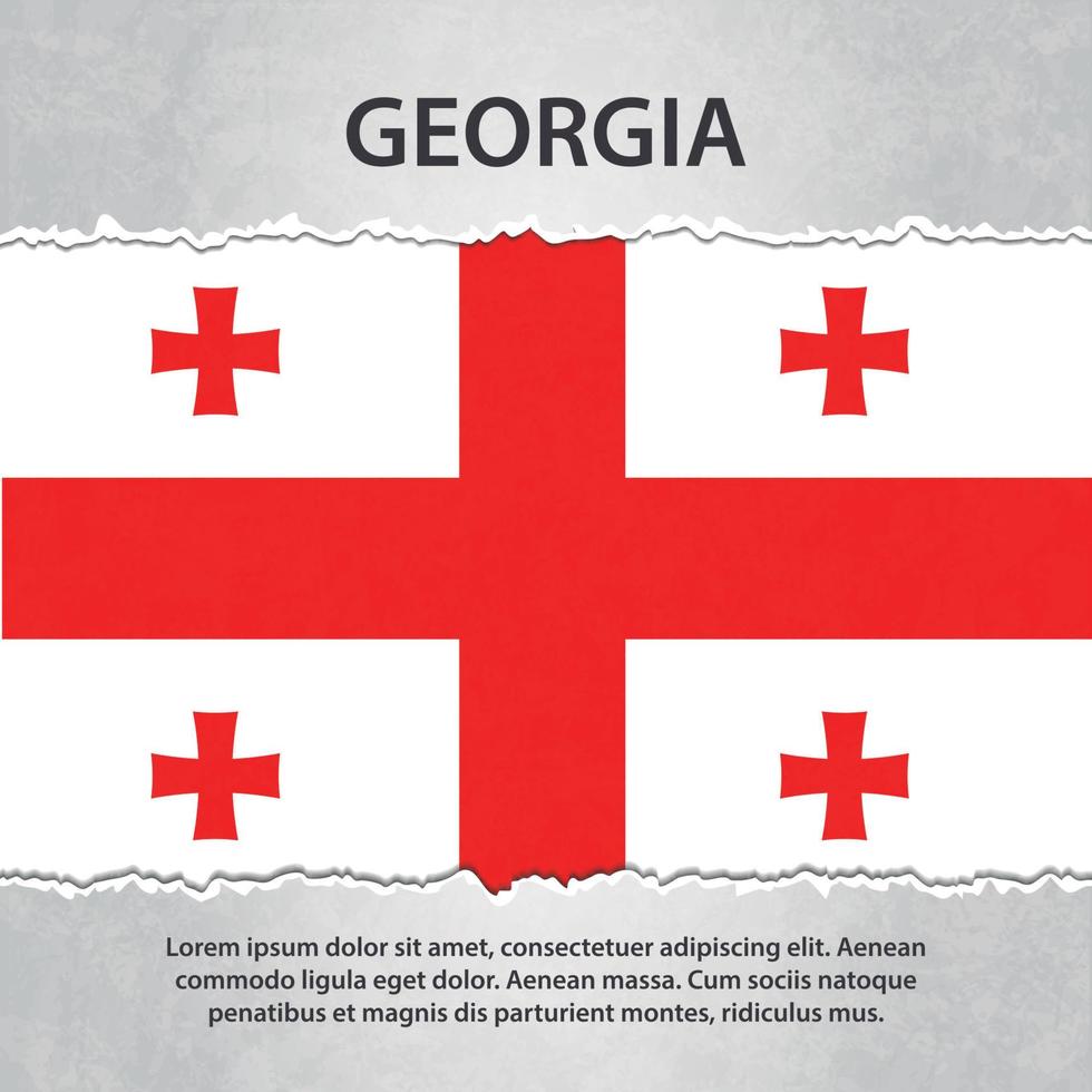 Georgia flag on torn paper vector