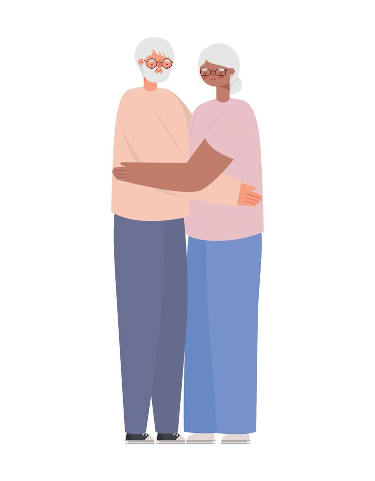 smiling grandparents icon vector