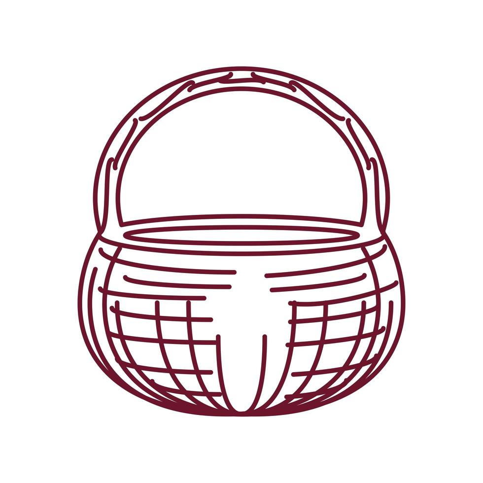 wicker basket icon vector